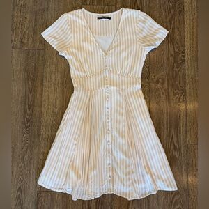 Abercrombie & Fitch Short Sleeve Dress Striped Tie Buttons